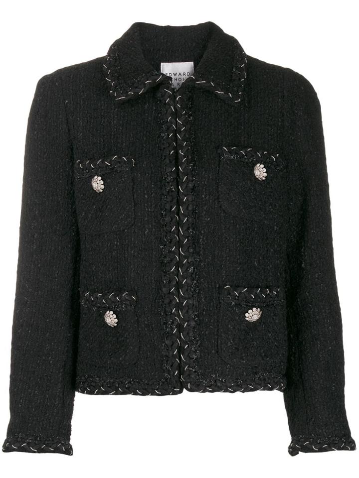 Edward Achour Paris Embroidered Fitted Blazer - Black