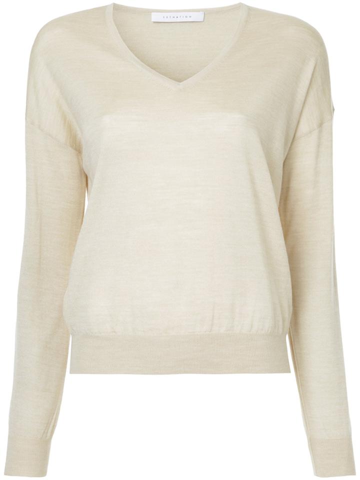 Estnation V-neck Sweatshirt - Nude & Neutrals