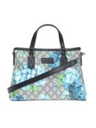 Gucci Gg Blooms Tote, Women's, Blue, Calf Leather