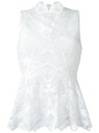 Jonathan Simkhai Lace Peplum Top, Women's, Size: 4, White, Polyester/nylon/silk/spandex/elastane