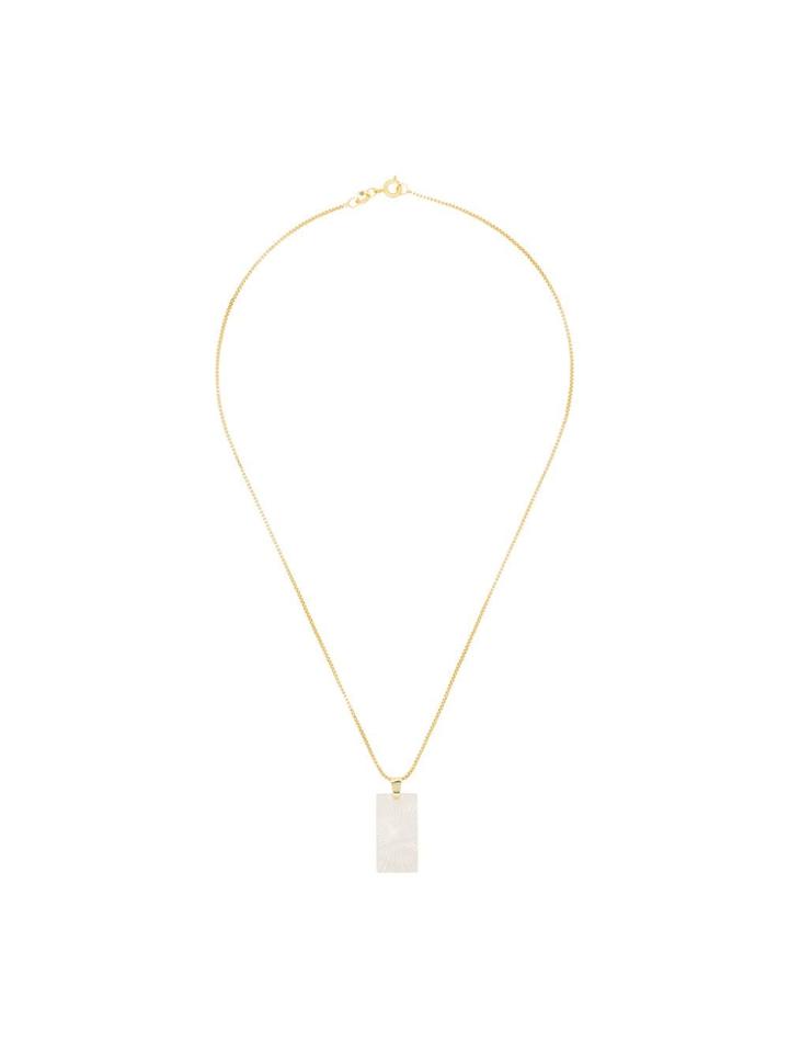 Aym White Sunrise Pearl Rectangle Pendant Necklace - Reykjavik Ice