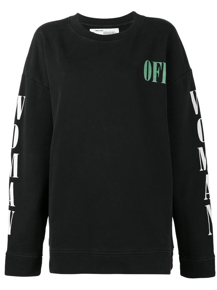 Off-white - Floral Print Sweatshirt - Women - Cotton - Xl, Black, Cotton