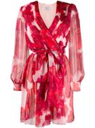 Blumarine Rose Print Wrap Dress - Red