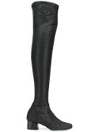 Chiara Ferragni Over-the-knee Glitter Boots - Black
