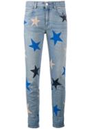 Stella Mccartney Star Print Cropped Jeans, Women's, Size: 25, Blue, Cotton/spandex/elastane