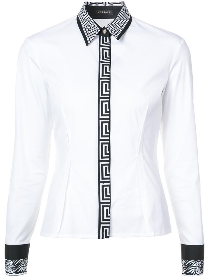 Versace Greek Key Placket Shirt - White
