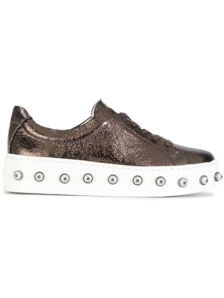 Schutz Studded Sole Sneakers - Metallic