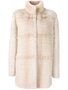 Liska Fur Trimmed Midi Coat - Neutrals
