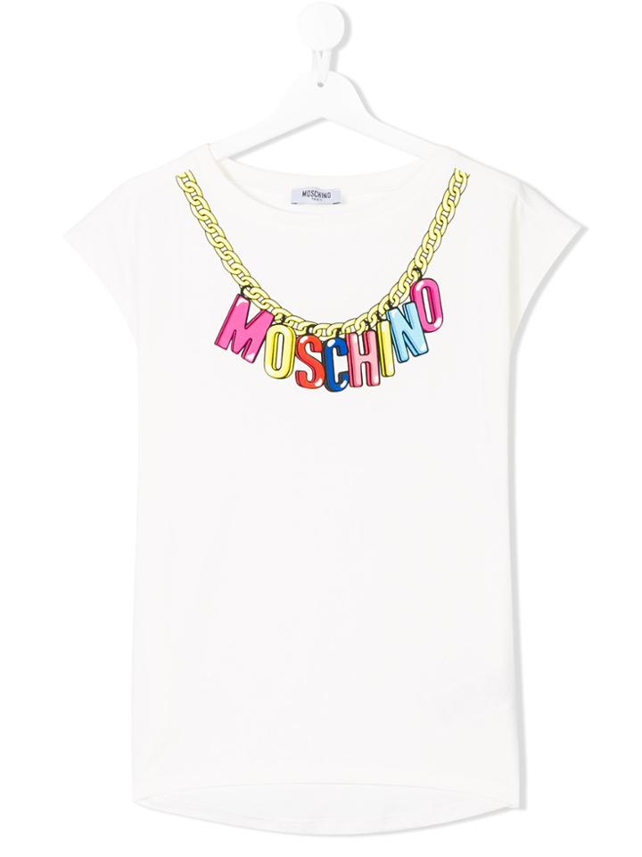 Moschino Kids Teen Logo T-shirt - White