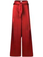 Nanushka Satin Palazzo Trousers - Red