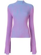 Solace London Ribbed Slit Cuff Top - Purple