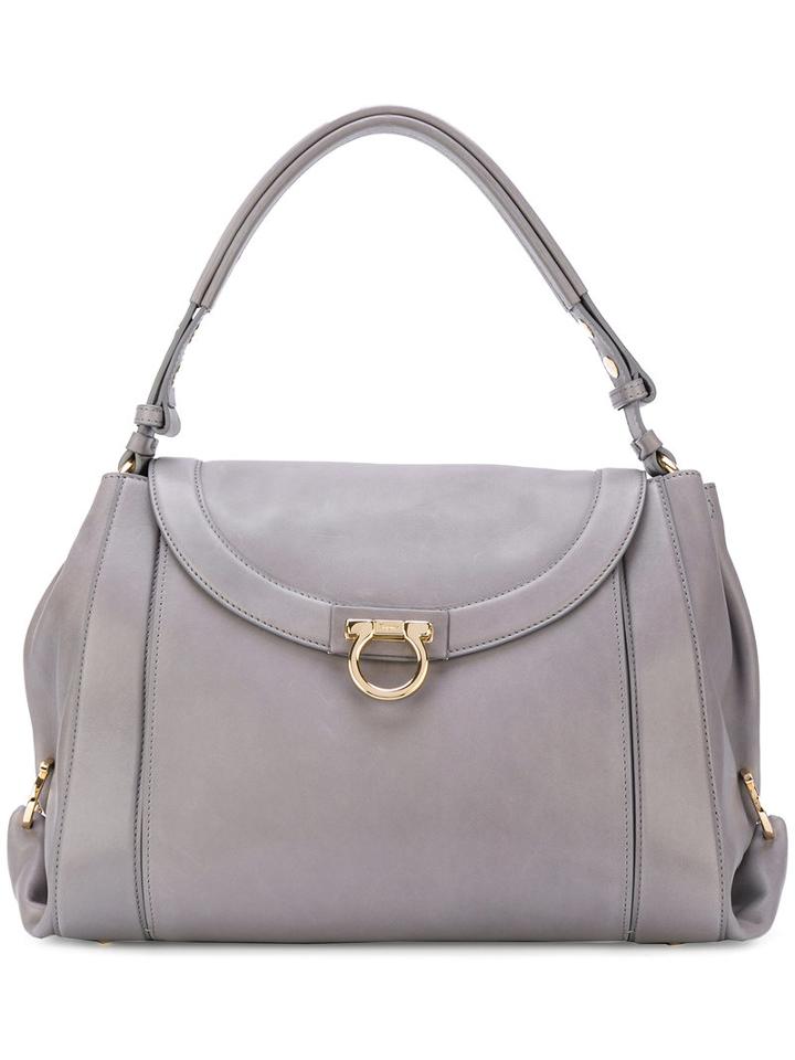 Salvatore Ferragamo - Susanna Tote Bag - Women - Lamb Skin - One Size, Grey, Lamb Skin