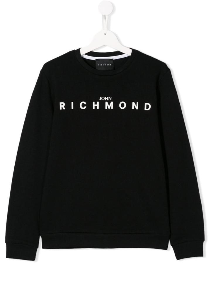 John Richmond Junior Teen Classic Logo Print Sweater - Black
