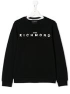 John Richmond Junior Teen Classic Logo Print Sweater - Black