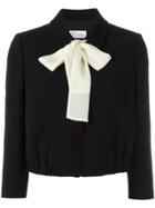 Red Valentino Pussy Bow Cropped Jacket - Black