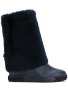 Casadei Shearling Chaucer Boots - Blue