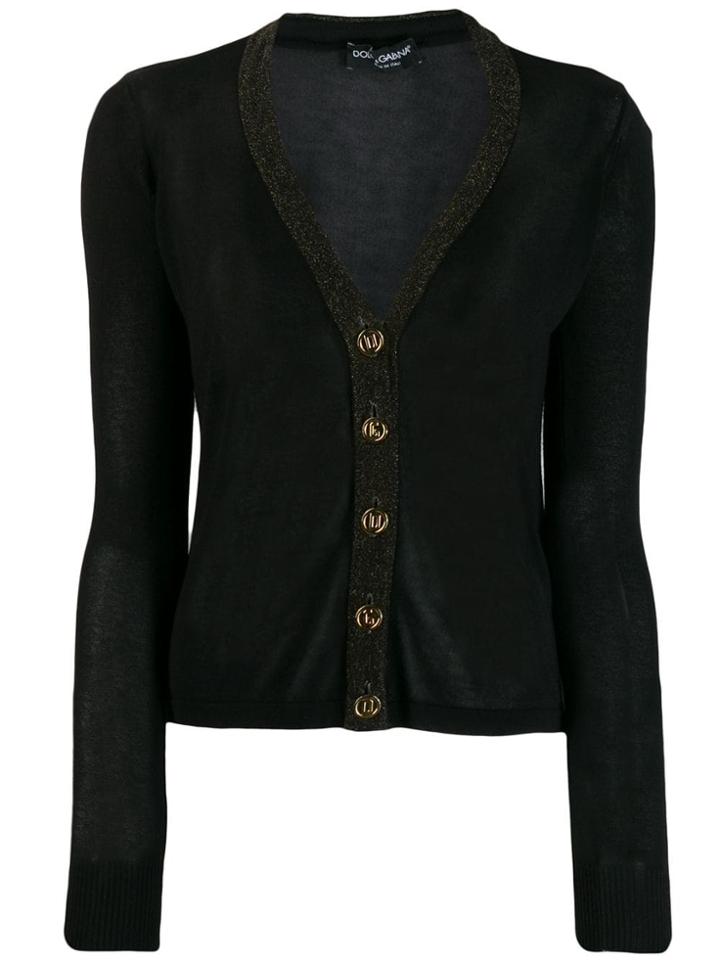 Dolce & Gabbana Pre-owned 1990's Glitter Trim Cardigan - Black