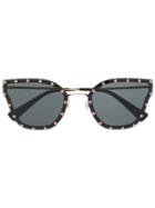 Valentino Eyewear Crystal Embellished Cat-eye Sunglasses - Black