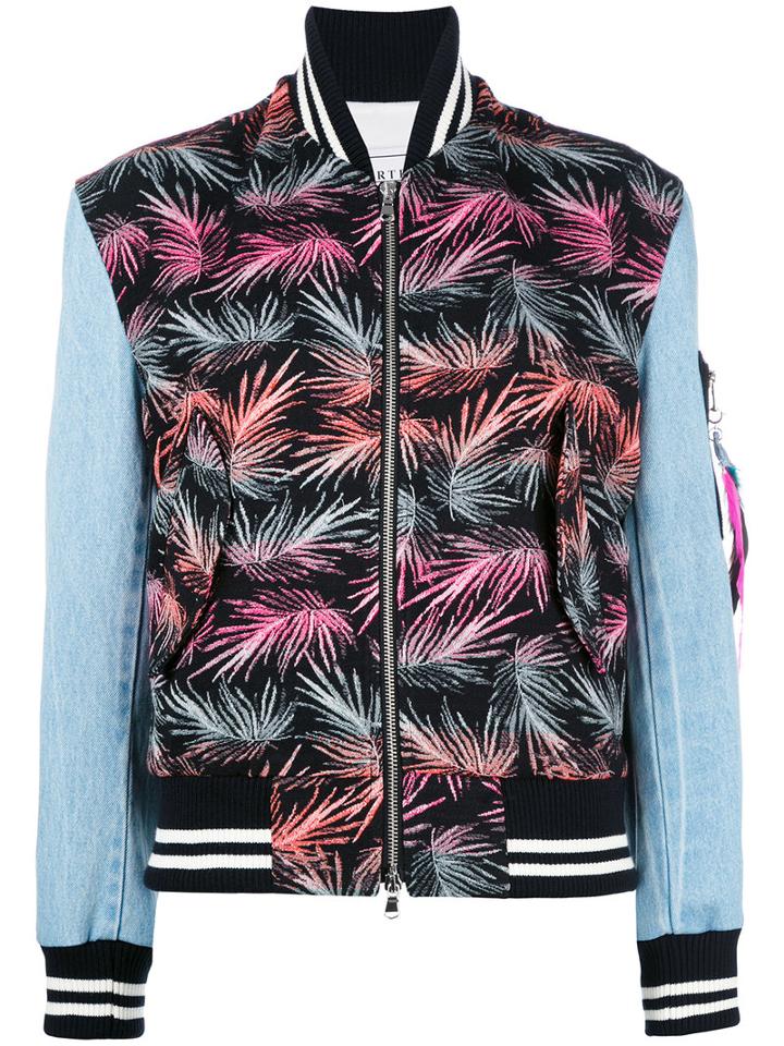 Forte Forte Palm-print Bomber Jacket, Women's, Size: 40, Bamboo/cotton/polyester
