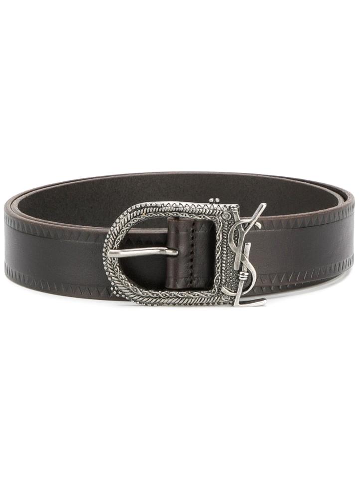 Saint Laurent Berber Monogramme Belt - Brown