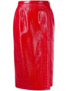 Nº21 Glossy Pencil Skirt - Red