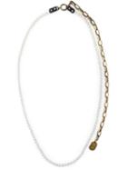 Lanvin Pearl Necklace, Women's, Metallic, Glass/brass/pewter