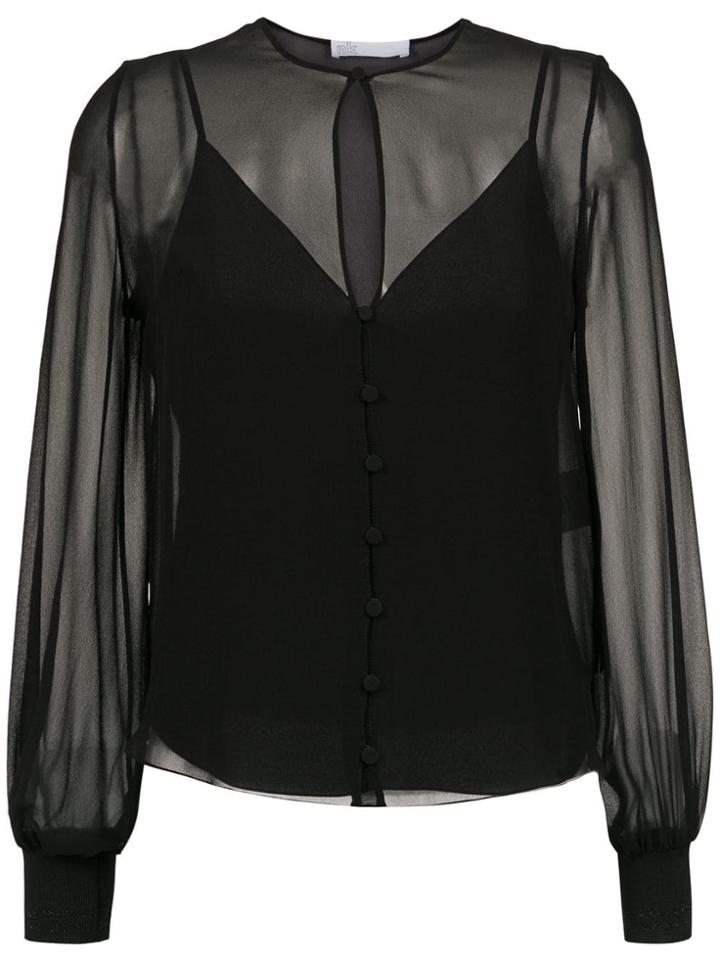 Nk Sheer Silk Blouse - Black