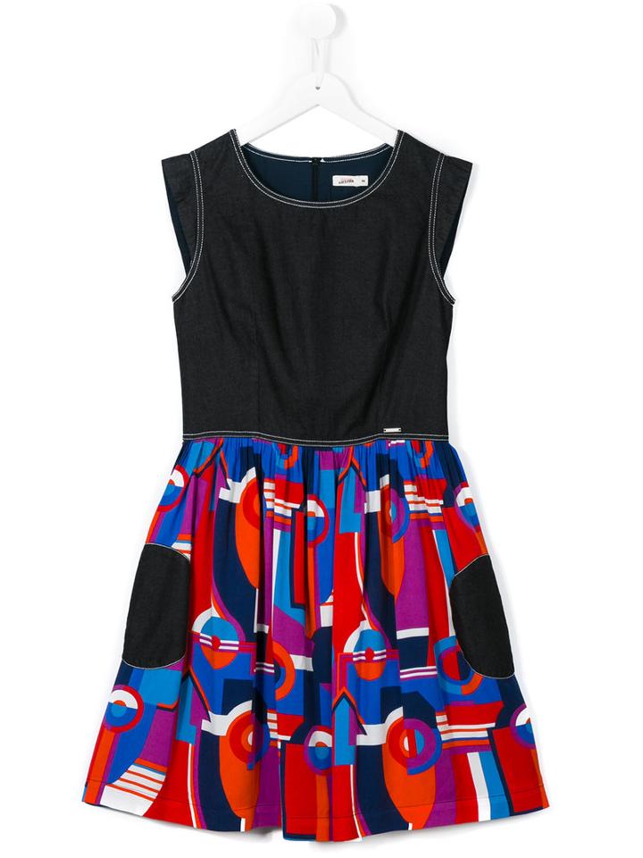 Junior Gaultier - Pleated Printed Skirt Dress - Kids - Cotton/viscose - 16 Yrs, Girl's, Black