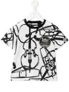 Dolce & Gabbana Kids - Violin Print T-shirt - Kids - Cotton/viscose - 36 Mth, Toddler Boy's, White