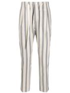 Entre Amis Striped Tapered Trousers - Blue
