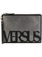 Versus Logo Studded Clutch - Black