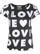 Love Moschino Repeat Love Print T-shirt - Black