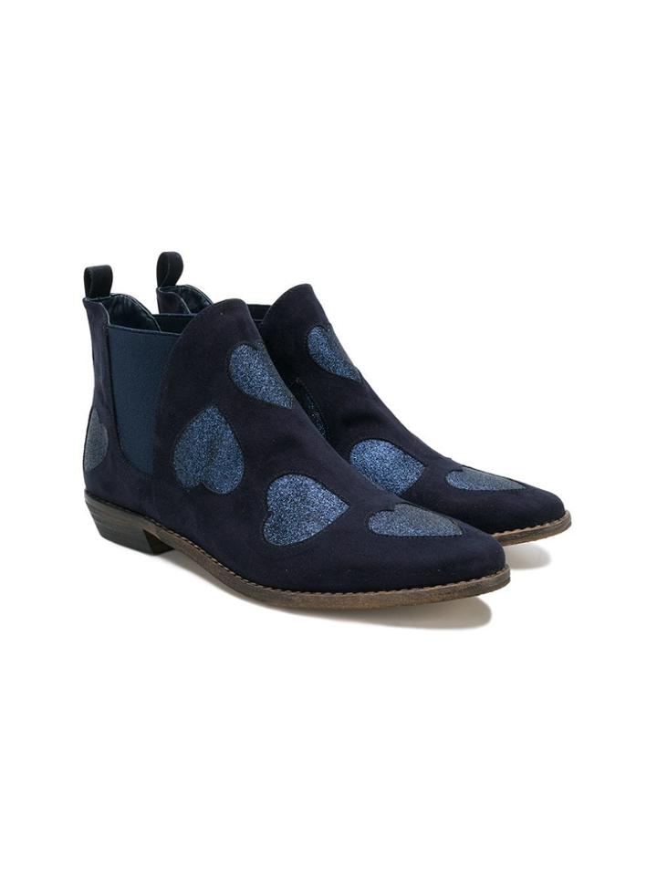 Stella Mccartney Kids Teen Heart Embellished Boots - Blue