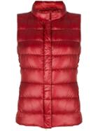 Herno Zip Quilted Gilet - Red