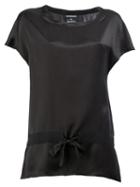 Ann Demeulemeester Drawstring Detail T-shirt, Women's, Size: 40, Black, Silk
