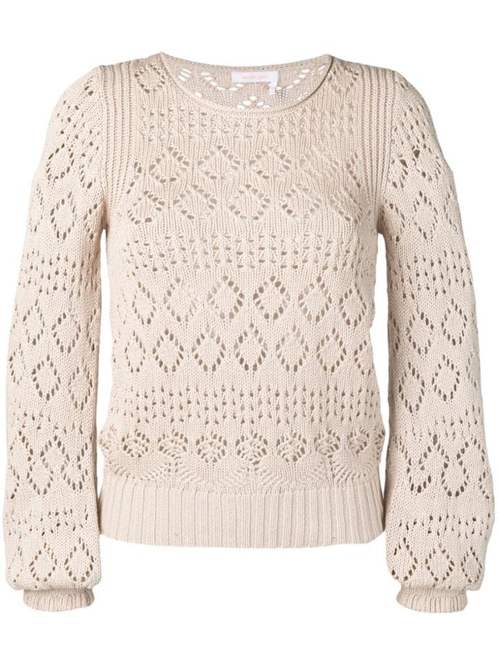 See By Chloé Embroidered Sweater - Neutrals
