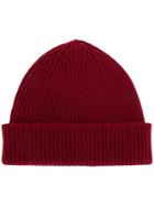 Paul Smith Ribbed Knit Beanie - Red