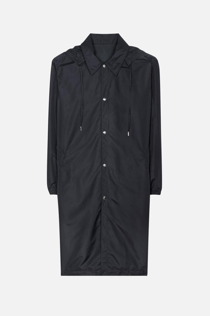 Ami Alexandre Mattiussi Long Windbreaker, Men's, Size: Large, Black, Polyamide