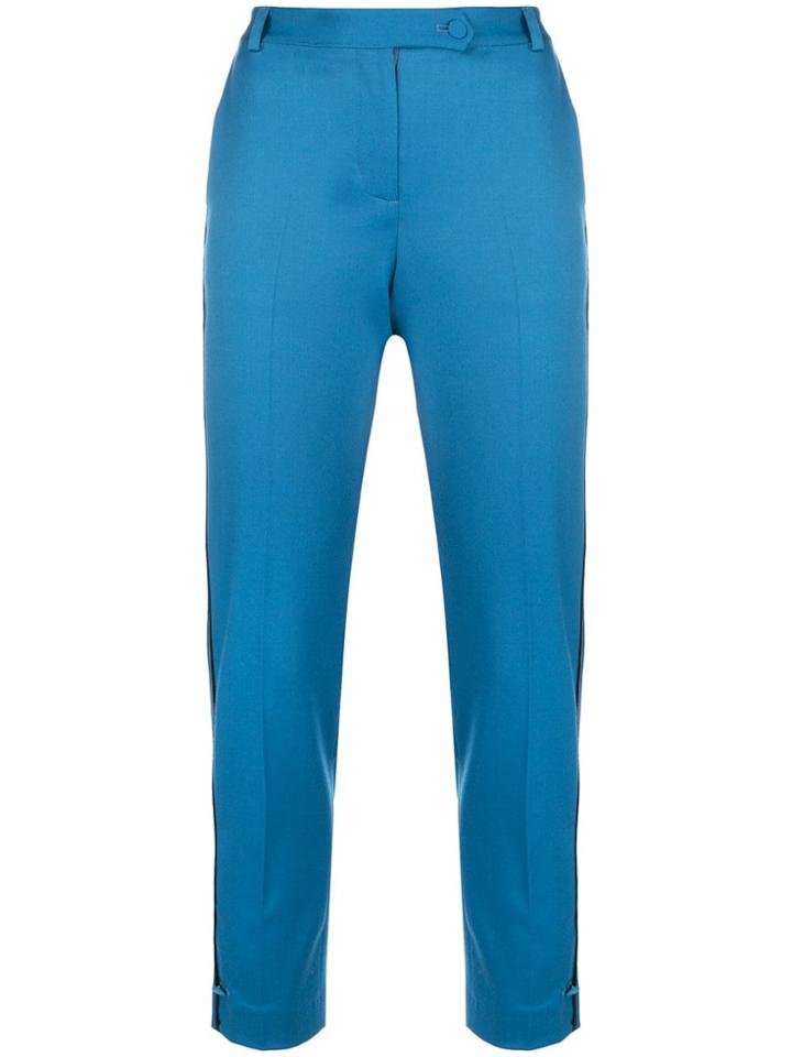 Styland Tapered Side Stripe Trousers - Blue