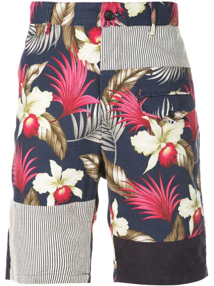 Engineered Garments Hawaiian Floral Java Print Shorts - Blue