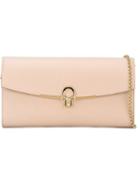 Salvatore Ferragamo Gancio Flap Clutch, Women's, Nude/neutrals, Leather