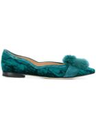 Benedetta Boroli Matisse Mink Fur Ballerinas - Green