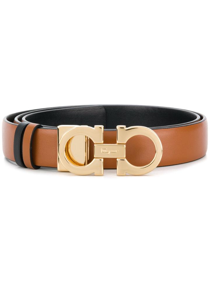 Salvatore Ferragamo Reversible Gancini Belt - Brown