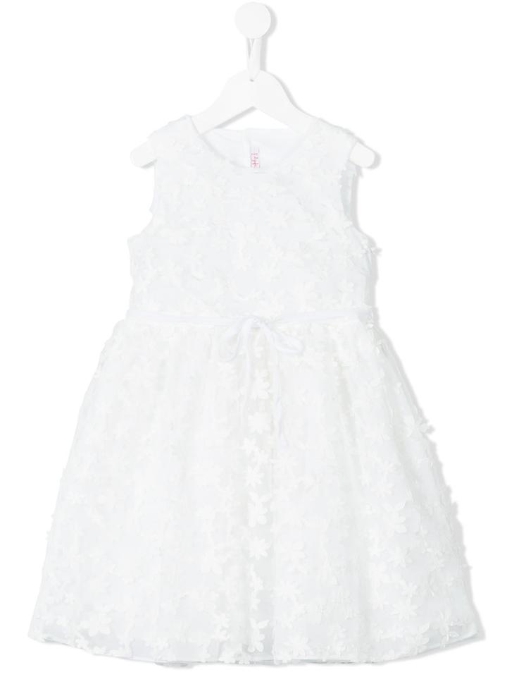 Il Gufo - Floral Appliquéd Dress - Kids - Cotton/polyamide/polyester - 5 Yrs, White