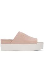 Dkny Embossed Logo Platform Slides - Neutrals