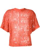 Chloé Lace Embroidered Blouse - Orange