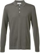 Brunello Cucinelli Long Sleeve Polo Shirt, Men's, Size: 50, Green, Cotton