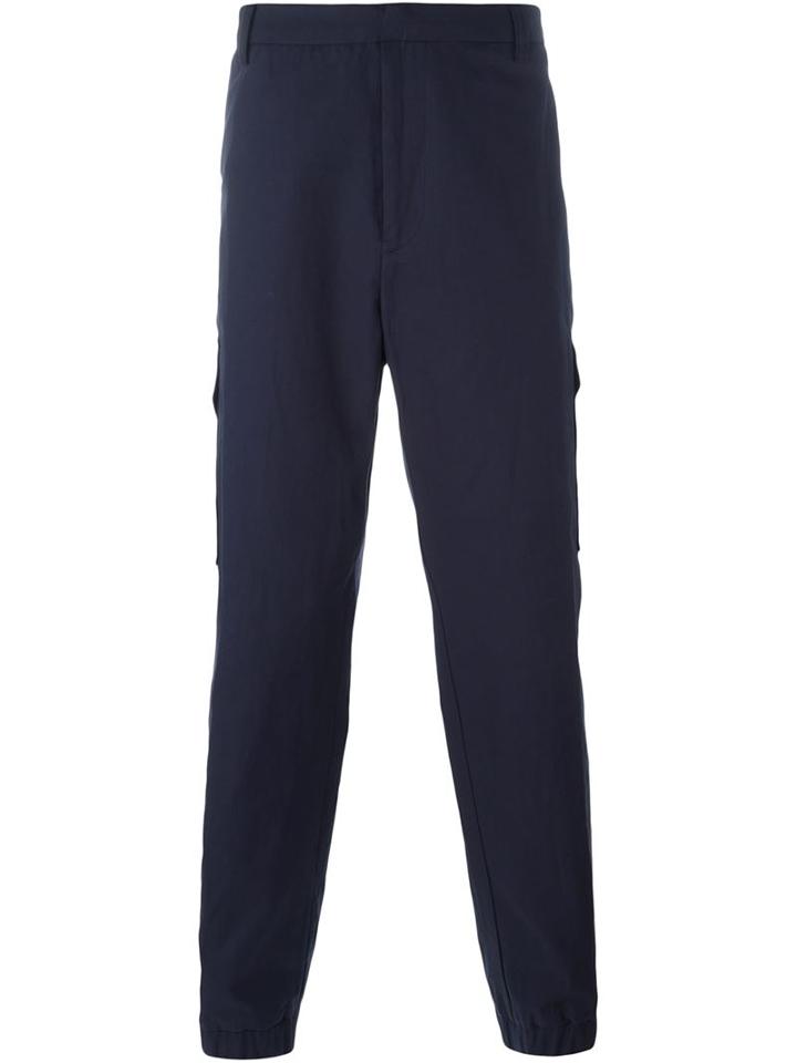 Kenzo Cargo Trousers, Men's, Size: 48, Blue, Cotton/linen/flax
