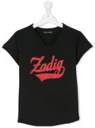 Zadig & Voltaire Kids Glittered Logo T-shirt - Black