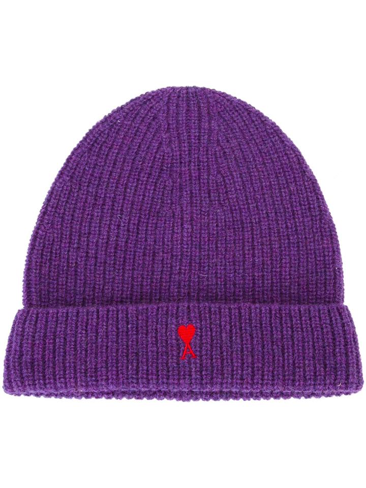 Ami Alexandre Mattiussi Ami De Coeur Beanie - Pink & Purple